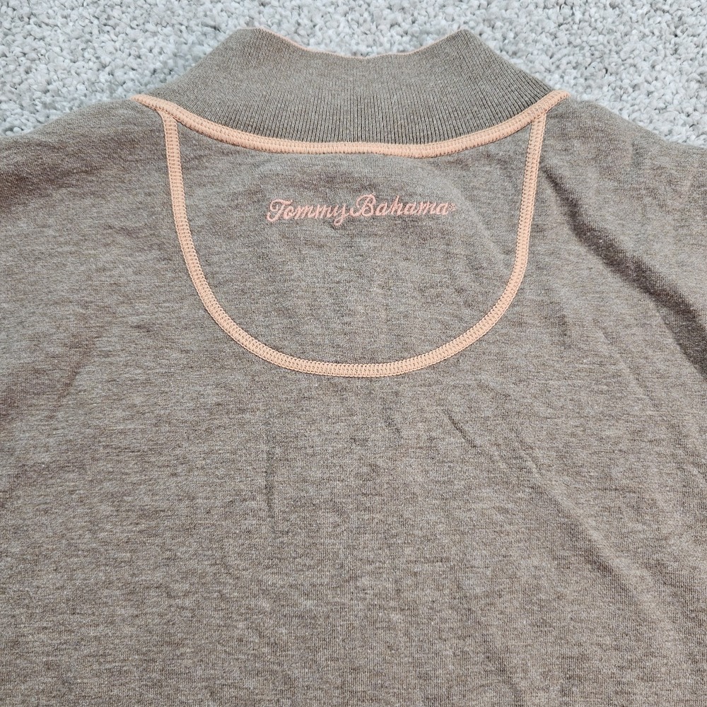 Tommy Bahama 1/4 Zip Pullover Sweater Tan Peach Mens Size Medium